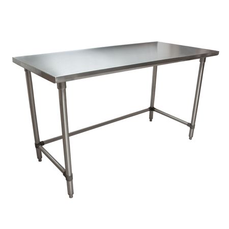 BK RESOURCES Work Table Open Base 16/304 Stainless Steel, Galvanized Legs 60"Wx24"D CTTOB-6024